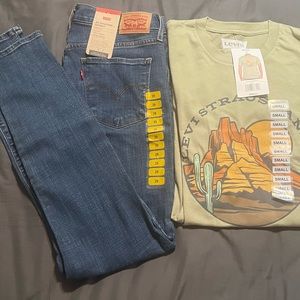 Levi’s skinny jeans (29) Shirt (Small) bundle